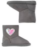 Shakey Heart Faux Suede Boots